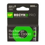 GP 800 ReCyko+ uppladdningsbara HR03 AAA batteri 4-pack