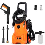 Electric Pressure Washer,1800w,140Bar,7L/min,Power Washer with Adjustable Nozzle Accessory,Foam Cannon,Jet Washer pressure Washer for Home/Car/Driveway/Patio Furniture