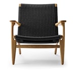 Carl Hansen - CH25, Oljad Ek, Svartflätat papperssnöre - Fåtöljer - Hans J. Wegner - Träfärgad - Naturmaterial/Trä