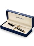 Waterman Hémisphère Fountain Pen | Gloss Black with 23k Gold Trim | Fine Nib | Blue Ink | Gift Box