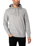 GANT Men's Logo Hoodie Hooded Sweatshirt, Grey Melange, S