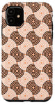 Coque pour iPhone 11 Peach Beige Black Circle Ring Dot Art Deco Pattern