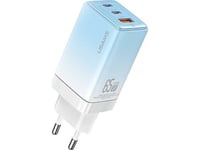 Usams Usams Charger Lod. Nettverk. 2Xusb-C+1Xusb 65W (Kun Hode) Gan Pd3.0 +Qc3.0 Hurtiglading Blå/Gradient Blå Sandru Series Cc180tc04 (Us-Cc180)