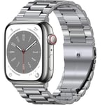 Metallrem För Apple Watch Ultra/2 49mm 9 8 7 45mm 41mm Rostfritt stål high-end armband För iWatch 6 5 4 3 SE 44mm 42mm 40mm Silver