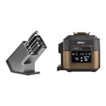 Bloc-couteaux Ninja Foodi StaySharp avec Affûteur, 6 Pièces Aiguisés, Acier Inoxydable, K32006EU + Ninja Speedi 10-en-1 Cuiseur rapide, Air Fryer, Multicuiseur, Repas pour 4 en 15 minutes, ON400EUCP