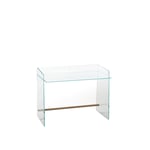 Glas Italia - PIR02 Pirandello Desk, Extralight transparent glass, Footrest: Natural ash - Skrivbord - Jasper Morrison - Transparent - Glas/Trä