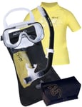 iQ-Company Youngster by Tusa Ensemble de plongée pour Enfant avec Masque et Tuba Protection UV 300 Jaune/Noir Jaune 164 cm