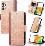 Pour Samsung Galaxy A13 Housse Cuir Pu Portefeuille Premium Artistic Beauty Couverture Case Shockproof Phone Cover Utility And Simplicity Pour Samsung A13 Coque De Protection Abricot