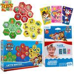 Paw Patrol Puzzle Bundle - Let's Match Puzzle Pack & Bath Time Card Game