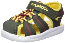 KangaROOS Garçon Unisex Kinder K-grobi Sandale, Olive Sun Yellow, 27 EU