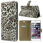 Leopardmönstrat fodral till iPhone 6/6S Plus, Vit/Brun