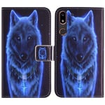TienJueShi Wolf Fashion Stand TPU Silicone Book Stand Flip PU Leather Protector Phone Case For Doro 8050 5.7 inch Cover Etui Wallet