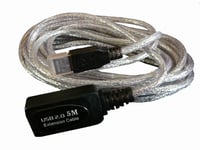 KALEA-INFORMATIQUE Rallonge USB 2.0 mâle femelle active avec amplification, longueur 5M