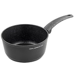 FLORINA - Casserole en Aluminium (2,4 l) I Casserole Induction BONO I 20 cm Diamètre I Marmite pour Induction, Gaz, Electrique I Batterie de Cuisine I Revêtement Antiadhésif I Couleur: Noir