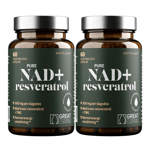 Pure NAD+ 300mg + Resveratrol 2x60k