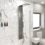 Thermostatic Shower Panel Column Tower Body Jets Twin Head Brushed Steel Finish