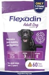 Flexadin Adult Dog Joint Supplement containing UC-II | Designed to aid Mobility & Flexibility | Natural Ingredients Omega 3 & Vit E | Aged 2+ | 60 Chews