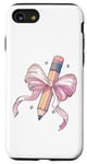 Coque pour iPhone SE (2020) / 7 / 8 Coquette Crayon Fille Enseignante Noeud Rose Premier Jour d'école