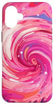 iPhone 16 Plus Swirl Pink Color Illustration Pattern Abstract Art Case