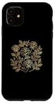 Coque pour iPhone 11 Rose florale botanique, style minimaliste