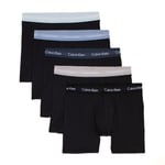 Calvin Klein 5P Cotton Stretch Boxer Briefs Svart/Blå bomull Large Herre