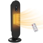 HOMCOM Ceramic Space Heater Tower Heater W/ 45° Oscillation, Black