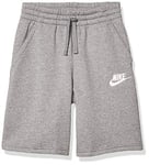 Nike B NSW Club Short Sport Garçon, Carbon Heather/Smoke Grey/(White), FR : S (Taille Fabricant : S)