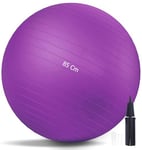 G5 HT SPORT Ballon de Fitness Gym Balls Premium Multifonction Balle Pilates Anti-Couples [55/65/75/75 CM] y Compris Pompe, Pilates, Exercices, Gymnastique et Yoga (Ø 85 cm (pour Hauteur supérieure à