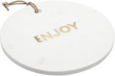 Artesa Round White Marble Cheese Board Serving Platter with Strap 25.5 cm