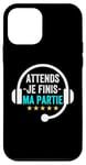 Coque pour iPhone 12 mini Attends je finis ma partie cadeau drôle joueurs jeux vidéos