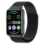 Magnetisk slingband för Huawei Watch Fit 2 remstillbehör rostfritt stål bälte metall correa armband huawei watch fit armband Black for huawei fit 2