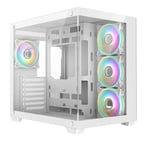 CiT Vision White ATX Gaming Cube with Tempered Glass Front and Side Panels - CIT-VISION-W