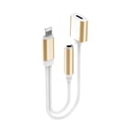 2-i-1 Lightning till 3.5 mm Adapter - Guld