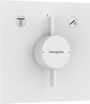 hansgrohe DuoTurn E - shower mixer conceiled for 2 functions, shower mixer tap square, single lever shower mixer for iBox universal 2, matt white, 75417700