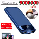 9000000mAh Power Bank Portable Fast Charger Battery Pack LED for Mobile Phone UK