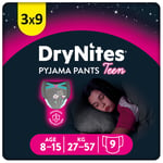 Huggies DryNites pyjamasbyxor engångsbruk flickor 8-15 år 3 x 9 st