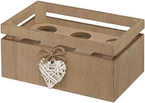 Woven Heart Wooden Egg Crate For Half A Dozen Eggs