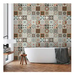 30 Stickers adhésifs carrelages | Sticker Autocollant Carreaux de Ciment - Mosaïque carrelage Mural Salle de Bain et Cuisine | Carreaux de Ciment adhésif Mural - azulejos - 10 x10 cm - 30 pièces