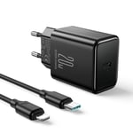 NEXTBATT 20W hurtiglader PD + 20W USB-C til Lightning-kabel, 1m - Svart