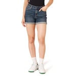 Amazon Essentials Short en Jean Coupe Slim Mi-Haute, Entrejambe 4 Pouces Femme, Bleu Jean Foncé, 40