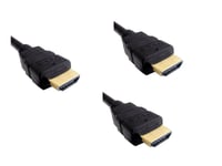 Pack de 3 cables HDMi 1,3 Double blindage contacts or 2,50m PS3/XBOX360 HobbyTech