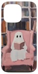 iPhone 13 Pro Cute Reading Ghost Pink Book Lover Bookish Library Art Case