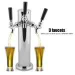 Stainless Steel Triple Tap 3 Faucets Draft Beer Dispenser For Bar Home Brew Kege