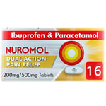 Nuromol Ibuprofen and Paracetamol Tablets, 16 Pain Relief Tablets, Joint Pain Relief, Period Pain Relief, Back Pain Relief, Dual Action Pain Relief, Strong Painkillers, Fever