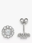 E.W Adams 18ct White Gold Diamond Illusion Set Cluster Earrings