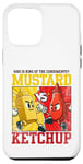Coque pour iPhone 14 Pro Max Graphique de combat moutarde contre ketchup King of the Condiments