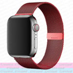 Milanese Loop-rem för Apple Watch Ultra Band 44mm 40mm 45mm 41mm 49mm 42mm 38mm 44 Mm Correa Armband Iwatch Serie 3 6 Se 7 8 Red 42mm 44mm 45mm 49mm