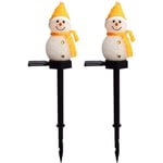 2-pack LED solcellslampor snögubbe trädgårdslampor juldekoration lampa (gul) color 5