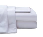 Baltic Linen Jersey Cotton Sheet Set, Queen, White, 4 Piece