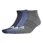 adidas Cushioned Sportswear Low Cut Socks 3 Pair Pack NO Show, Legend Ink/preloved Ink/Dark Grey Heather, 13-14.5